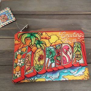 Brighton New Greetings from Florida Small Canvas Travel Pouch